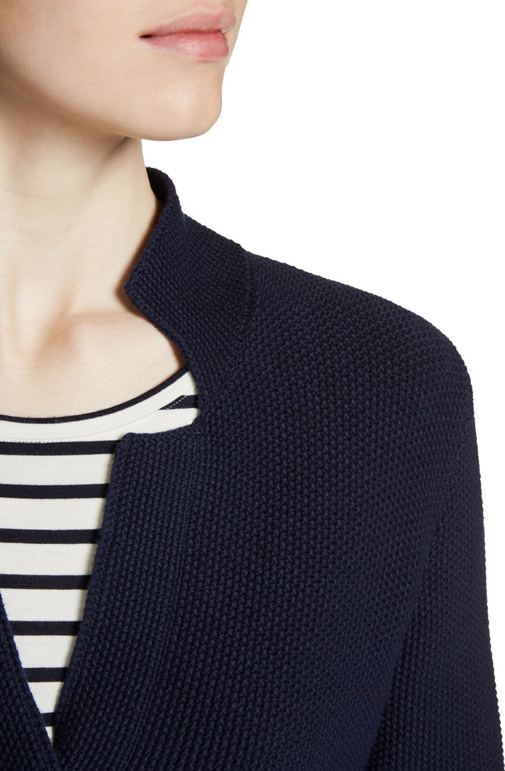 Navy Textured Knit Jacket