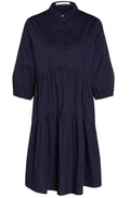 Navy Tiered Shirt Dress