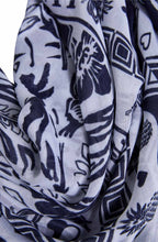 Navy & White Floral Scarf