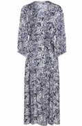 Navy & White Floral Shirt Dress