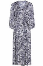 Navy & White Floral Shirt Dress
