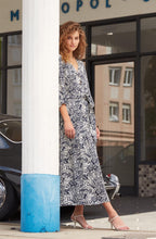 Navy & White Floral Shirt Dress