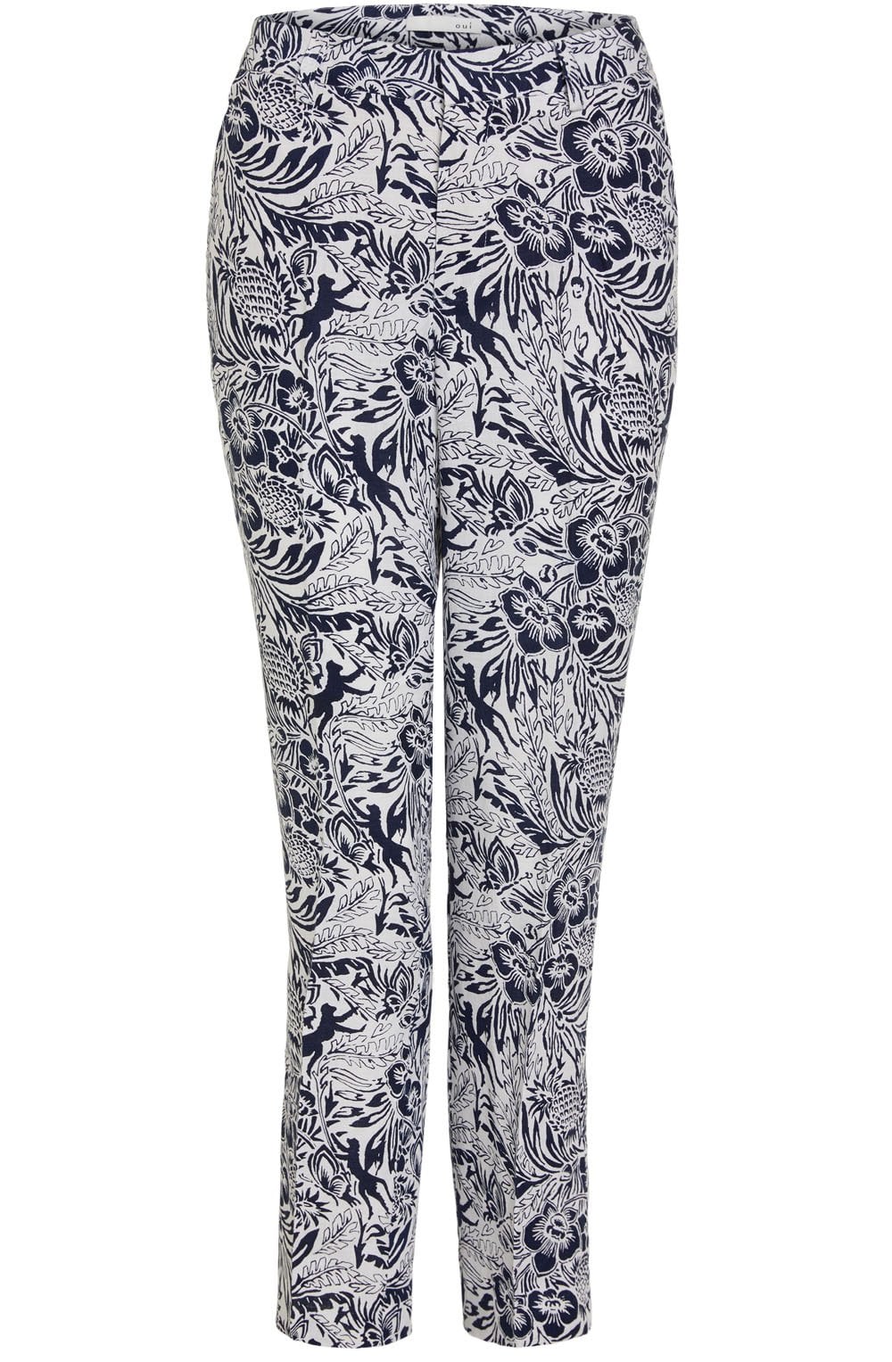 Navy & White Floral Trousers