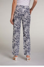 Navy & White Floral Trousers