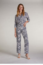 Navy & White Floral Trousers