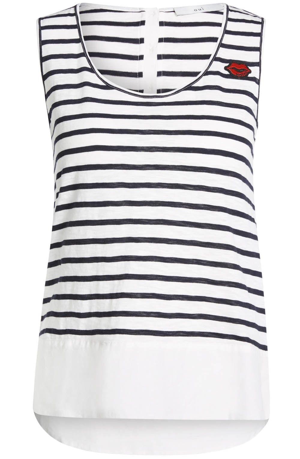 Navy & White Stripe Top