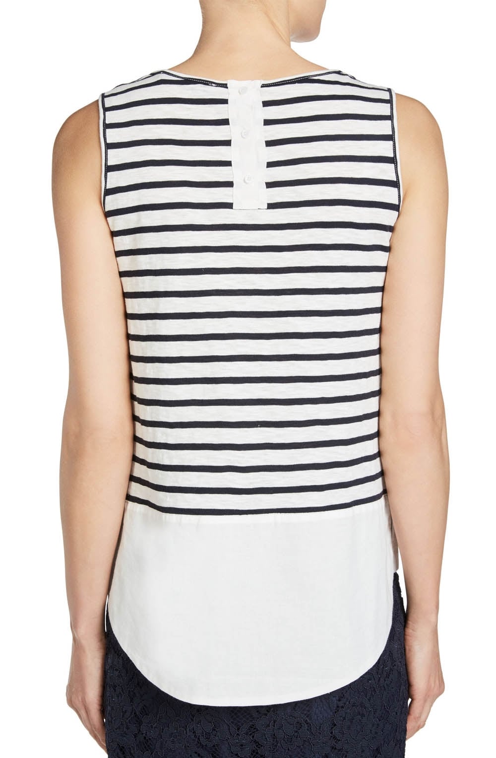 Navy & White Stripe Top