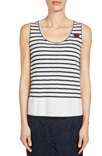 Navy & White Stripe Top