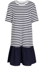 Navy & White Striped Dress