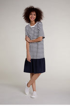 Navy & White Striped Dress
