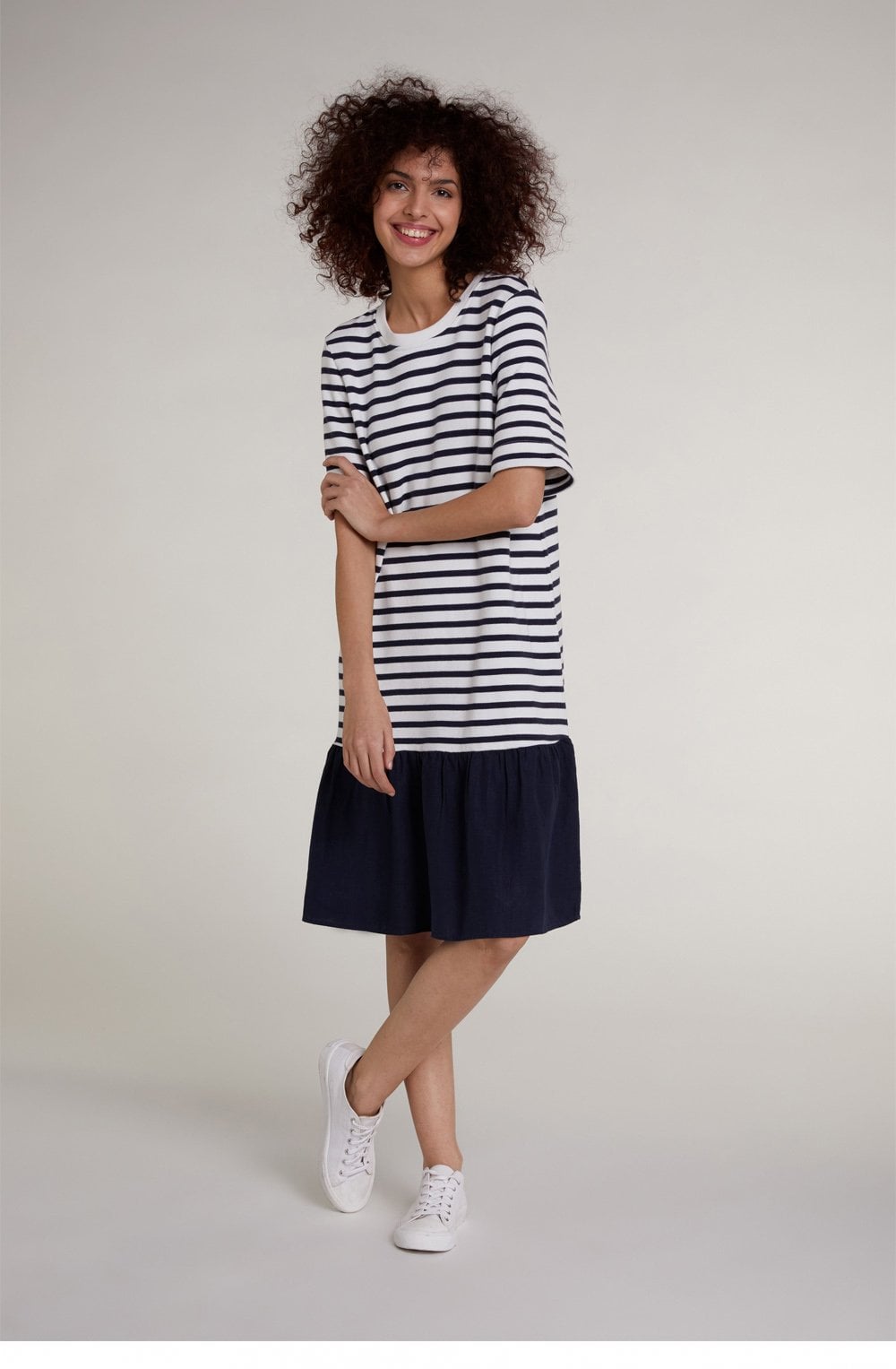 Navy & White Striped Dress