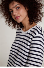 Navy & White Striped Dress