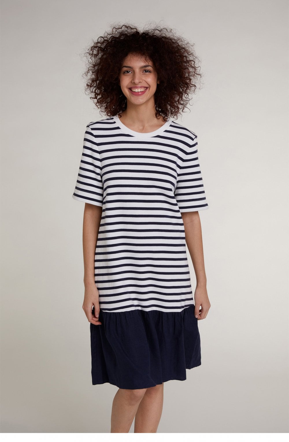 Navy & White Striped Dress