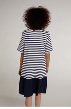 Navy & White Striped Dress