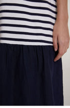 Navy & White Striped Dress