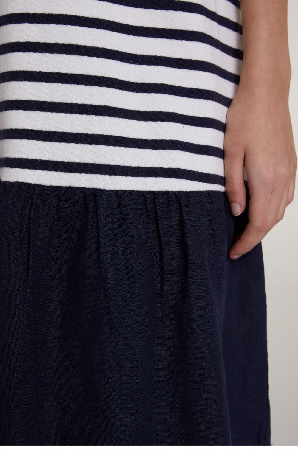 Navy & White Striped Dress