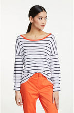 Navy & White Striped Fine Knit Top