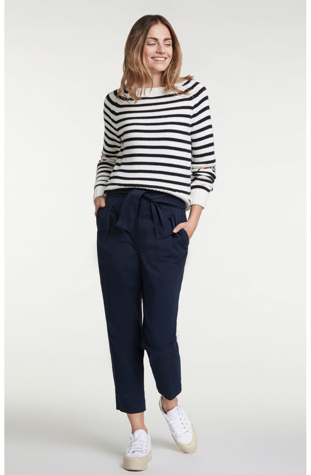 Navy & White Striped Jumper