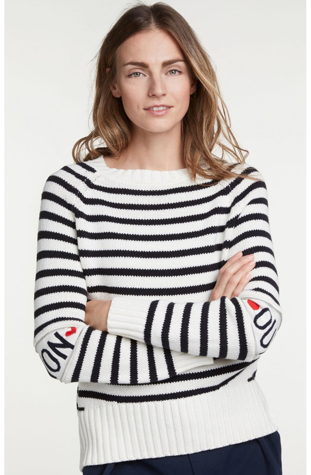 Navy & White Striped Jumper