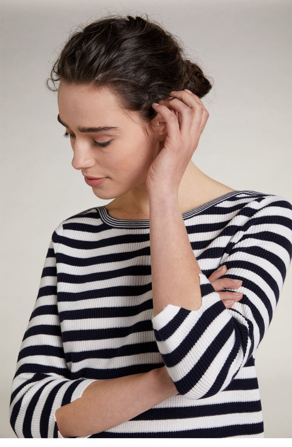 Navy & White Striped Jumper