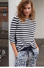 Navy & White Striped Jumper