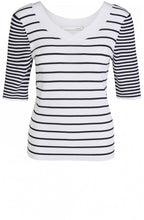 Navy & White Striped Knit Top