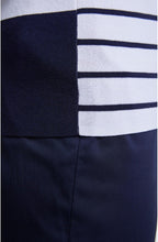 Navy & White Striped Knit Top