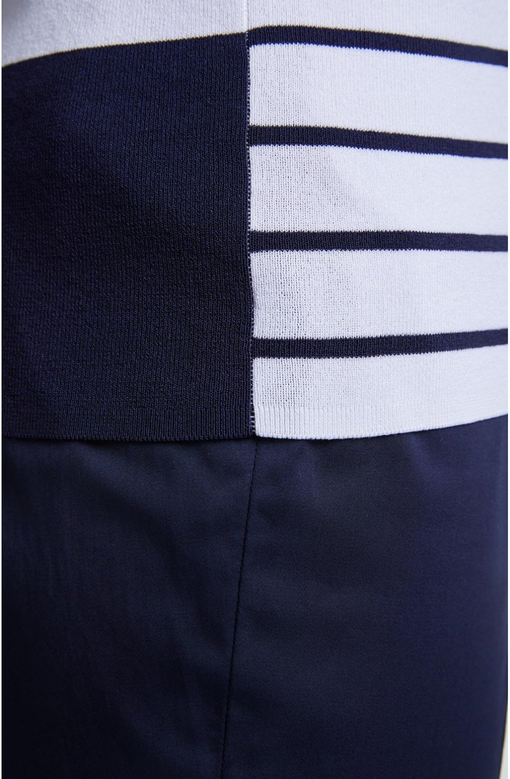 Navy & White Striped Knit Top