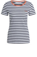 Navy & White Striped T Shirt