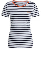 Navy & White Striped T Shirt