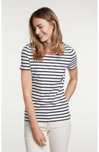 Navy & White Striped T Shirt