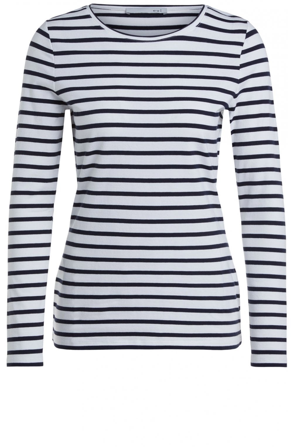 Navy & White Striped Top