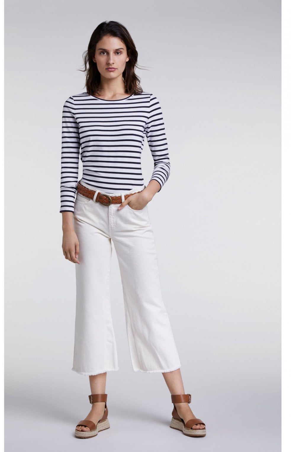 Navy & White Striped Top
