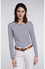 Navy & White Striped Top