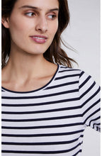 Navy & White Striped Top