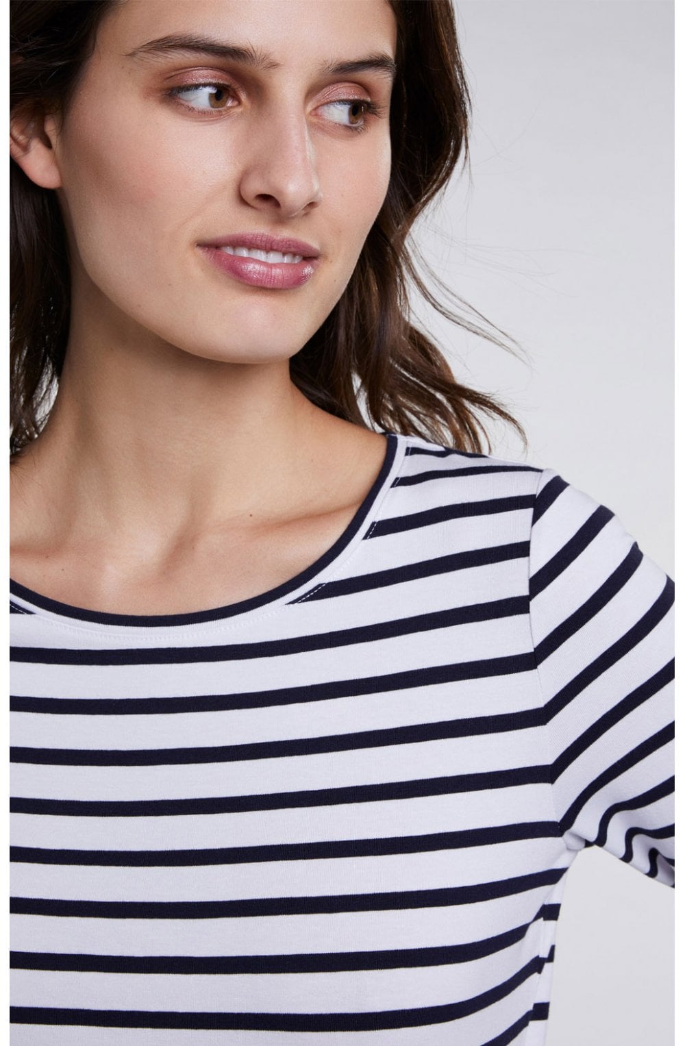 Navy & White Striped Top