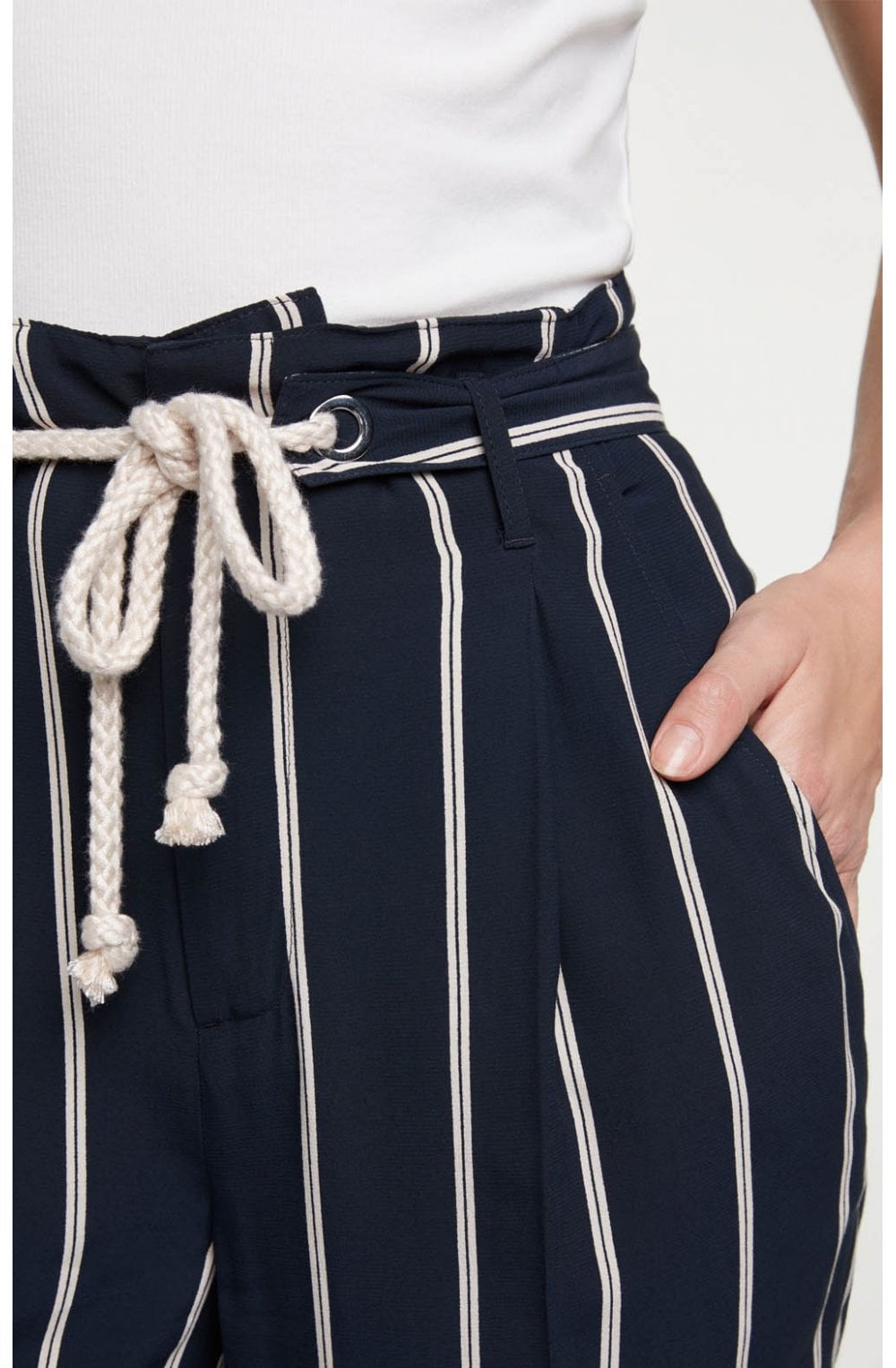 Navy Wide Leg Trousers