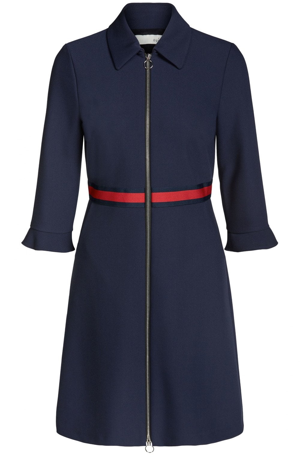 Navy Zip Front Dress
