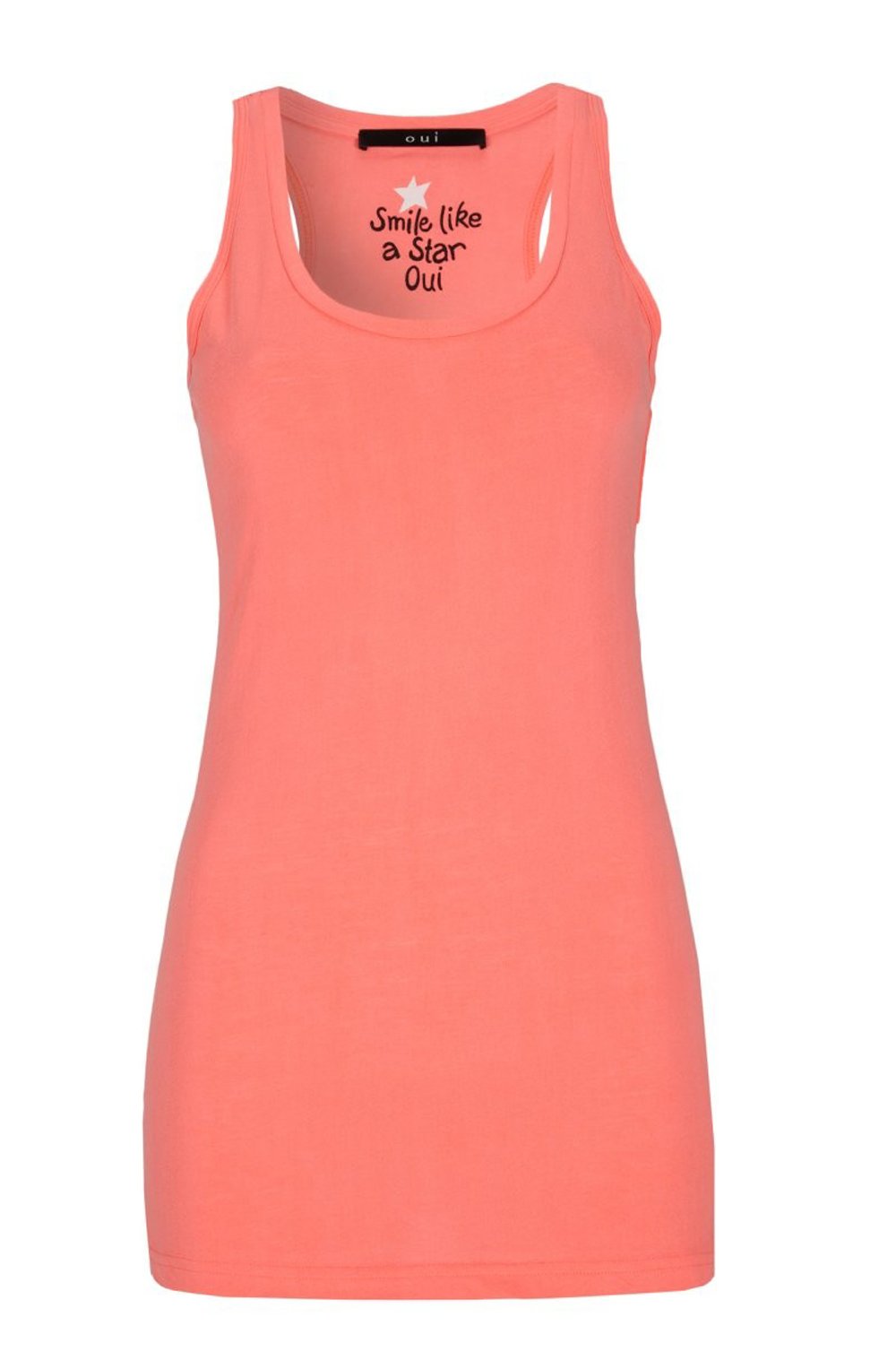 Neon coral racer back long vest