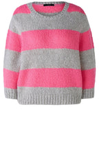Neon Pink and Grey Wool and Mohair Jumper