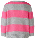 Neon Pink and Grey Wool and Mohair Jumper