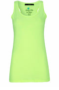 Neon yellow long line vest