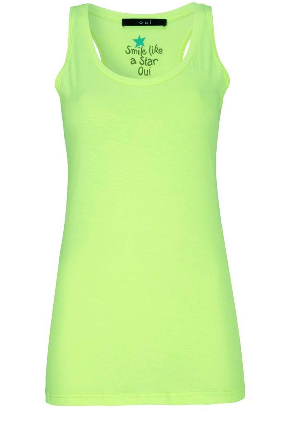 Neon yellow long line vest