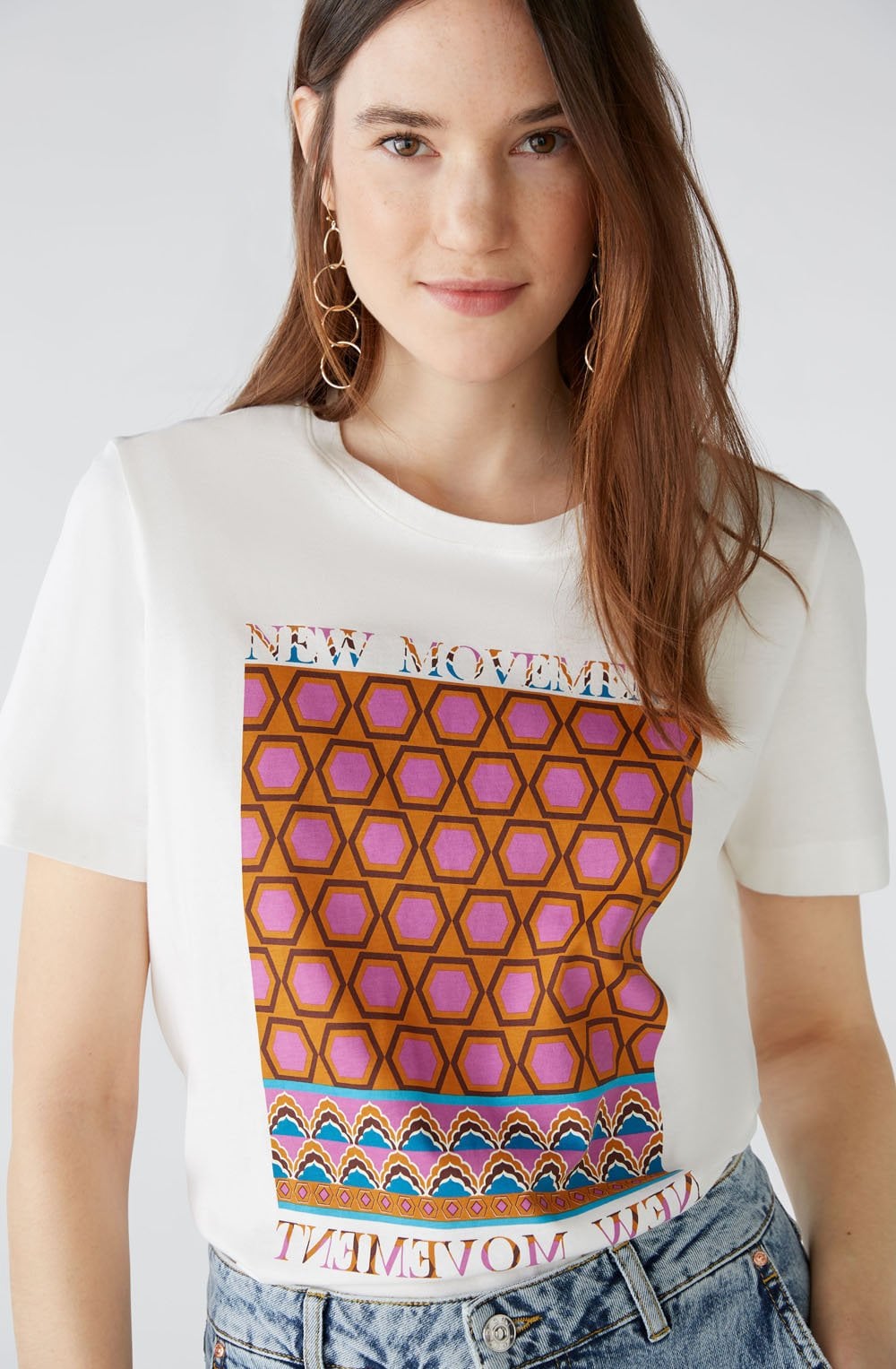 New Movement Geometric Print T Shirt