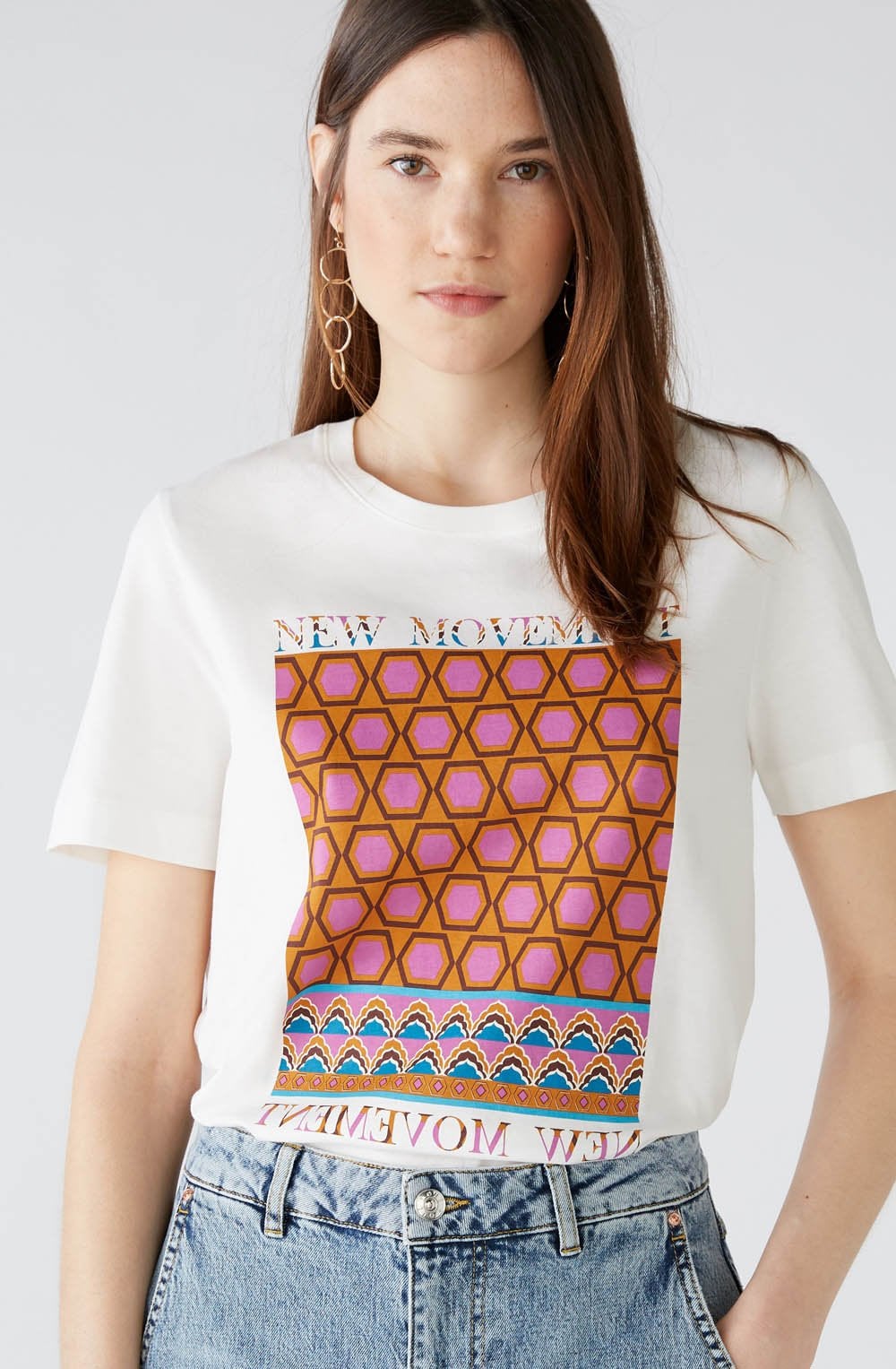 New Movement Geometric Print T Shirt