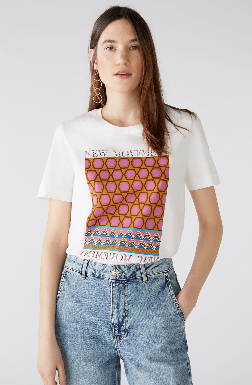 New Movement Geometric Print T Shirt