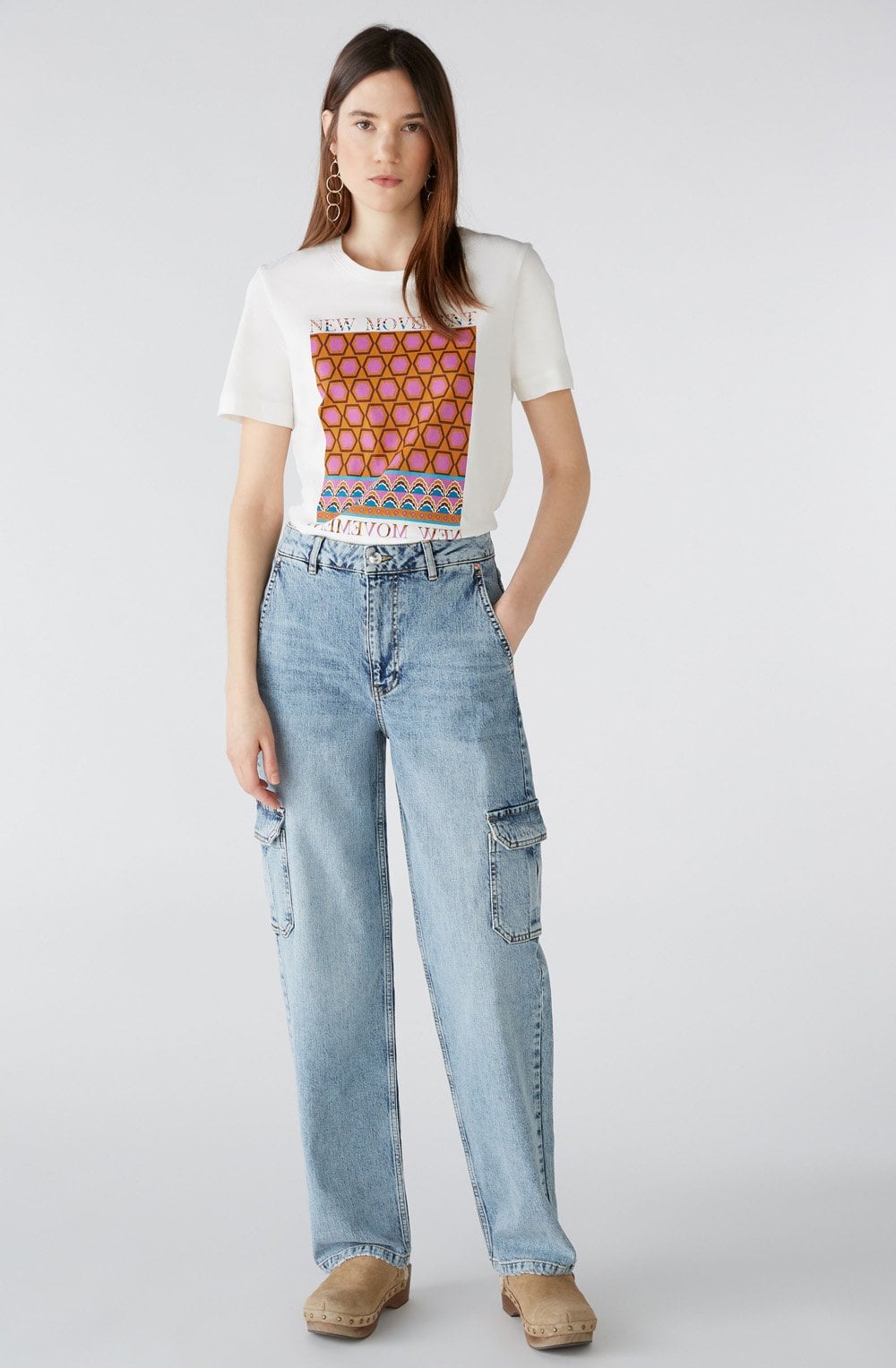 New Movement Geometric Print T Shirt