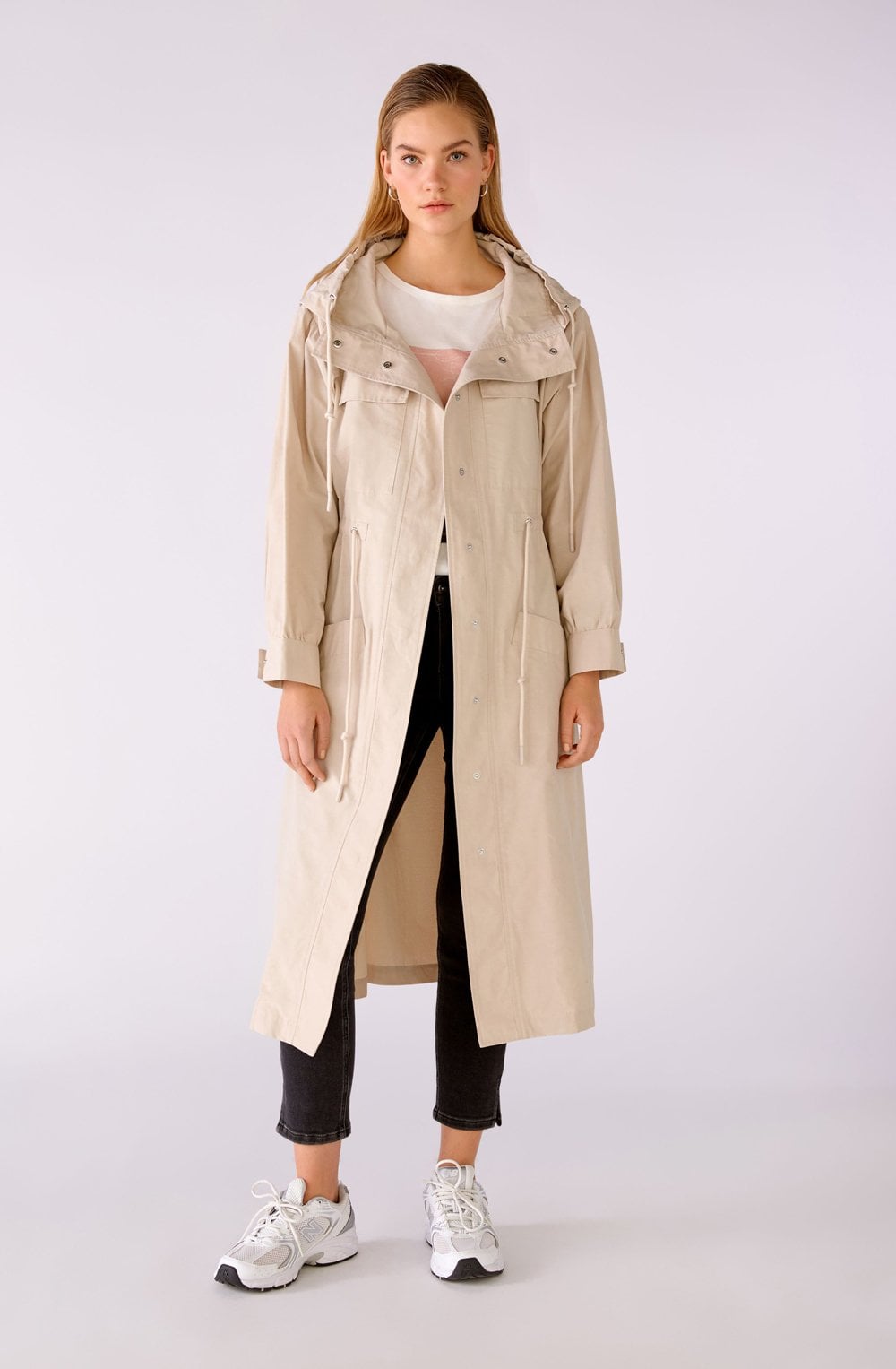 Oatmeal Hooded Mac Coat