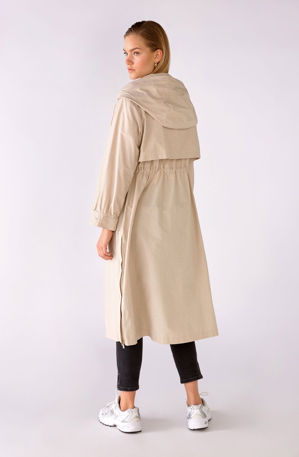 Oatmeal Hooded Mac Coat