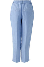Ocean Blue Linen Tapered Trousers